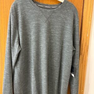 Eddie Bauer Charcoal Waffle Knit Long Sleeve